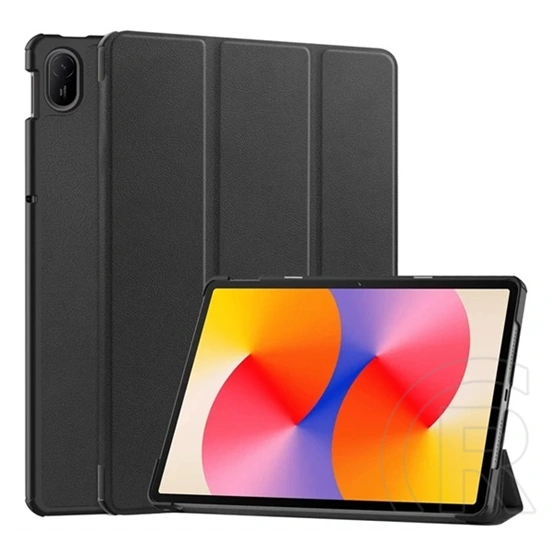 Gigapack Huawei MatePad SE 11 tok álló, bőr hatású (aktív flip, oldalra nyíló, trifold, asztali tartó) fekete