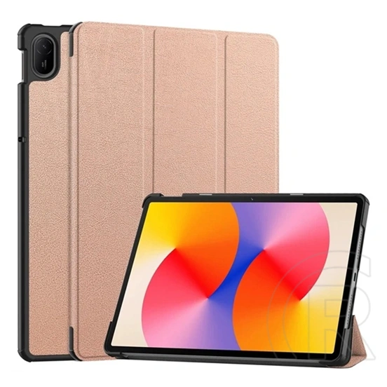 Gigapack Huawei MatePad SE 11 tok álló, bőr hatású (aktív flip, oldalra nyíló, trifold, asztali tartó) rozéarany