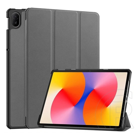 Gigapack Huawei MatePad SE 11 tok álló, bőr hatású (aktív flip, oldalra nyíló, trifold, asztali tartó) sötétszürke