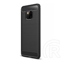 Gigapack Huawei Mate 20 Pro Szilikon telefonvédő (légpárnás sarok, szálcsiszolt, karbon minta, fekete)