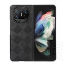 Gigapack Huawei Mate X3 műanyag telefonvédő (közepesen ütésálló, bőr hatású hátlap, 3d négyzet minta, prémium) fekete