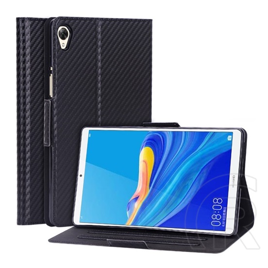 Gigapack Huawei MediaPad M6 8.4 WIFI tok álló (Flip, oldalra nyíló, karbon minta) fekete