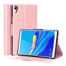 Gigapack Huawei MediaPad M6 8.4 WIFI tok álló (Flip, oldalra nyíló, karbon minta) rózsaszín