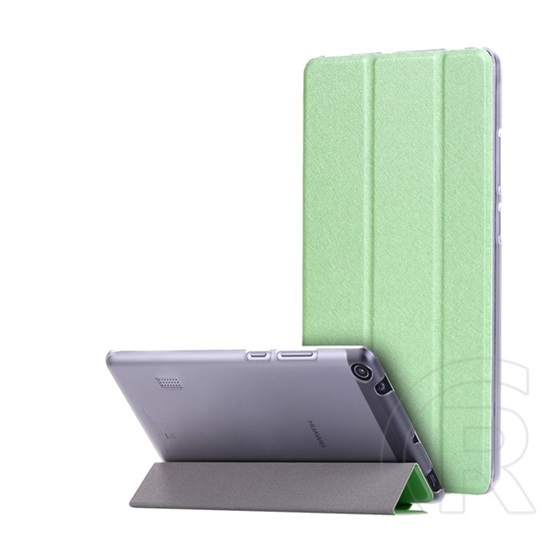 Gigapack Huawei Mediapad T3 7 tok álló (Flip, oldalra nyíló, TRIFOLD asztali tartó funkció, selyem minta) zöld
