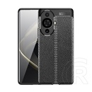 Gigapack Huawei Nova 11 Pro szilikon telefonvédő (közepesen ütésálló, bőr hatású, varrás minta) fekete