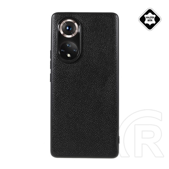 Gigapack Huawei Nova 9 szilikon telefonvédő (valódi bőr hátlap) fekete