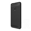 Gigapack Huawei P10 Lite Szilikon telefonvédő (légpárnás sarok, szálcsiszolt, karbon minta, fekete)