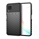 Gigapack Huawei P40 Lite Szilikon telefonvédő (csíkos, dombor minta, fekete)