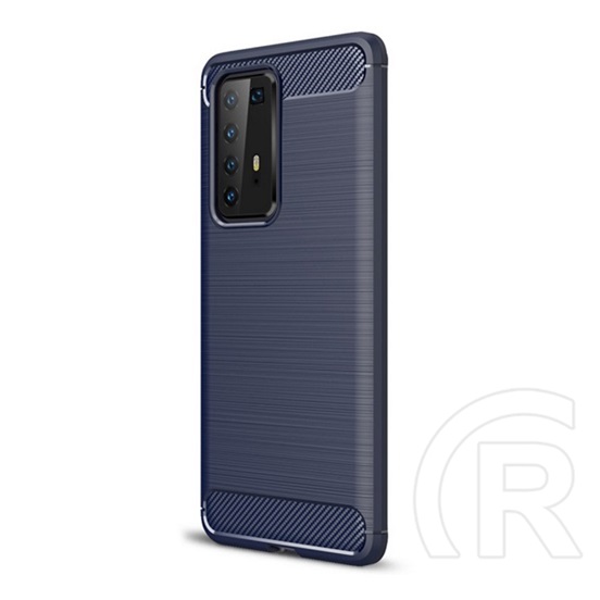 Gigapack Huawei P40 Pro Szilikon telefonvédő (légpárnás sarok, szálcsiszolt, karbon minta, sötétkék)
