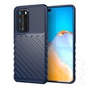 Gigapack Huawei P40 Pro szilikon telefonvédő (közepesen ütésálló, csíkos, dombor minta) sötétkék