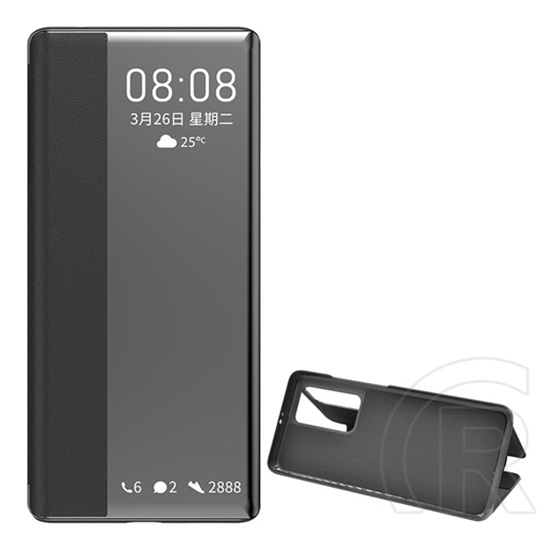 Gigapack Huawei P40 Pro tok álló (Flip, oldalra nyíló, hívószámkijelzés, Window) fekete