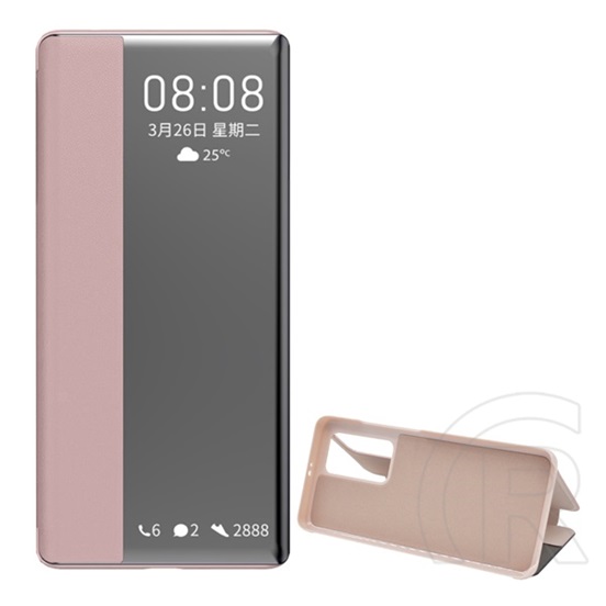 Gigapack Huawei P40 Pro tok álló (Flip, oldalra nyíló, hívószámkijelzés, Window) rózsaszín