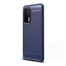 Gigapack Huawei P40 Szilikon telefonvédő (légpárnás sarok, szálcsiszolt, karbon minta, sötétkék)