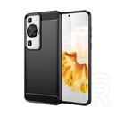 Gigapack Huawei P60 Pro szilikon telefonvédő (közepesen ütésálló, légpárnás sarok, szálcsiszolt, karbon minta) fekete