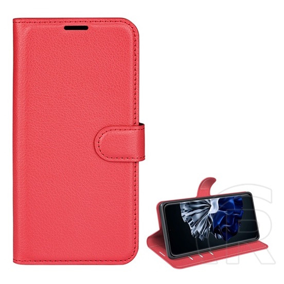 Gigapack Huawei P60 Pro tok álló, bőr hatású (flip, oldalra nyíló, asztali tartó funkció, prémium) piros