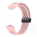 Gigapack HuAwei Watch Fit 3 pótszíj (egyedi méret, szilikon, lyukacsos, légáteresztő) rózsaszín
