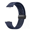 Gigapack HuAwei Watch Fit 3 pótszíj (egyedi méret, szilikon, lyukacsos, légáteresztő) sötétkék