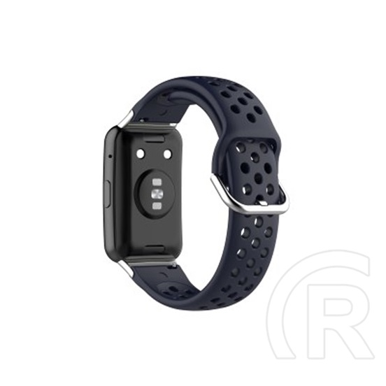 Gigapack Huawei Watch Fit pótszíj (egyedi méret, szilikon, lyukacsos, légáteresztő) sötétkék
