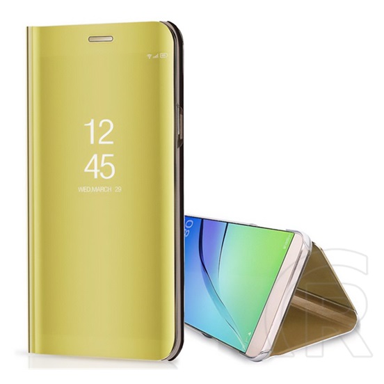Gigapack Huawei Y6p tok álló (aktív Flip, oldalra nyíló, tükrös felület) arany