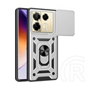 Gigapack Infinix Note 40 Pro 4G (X6850) műanyag telefonvédő (ütésállóság, szilikon belső, tartógyűrű, kameravédő) ezüst
