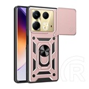 Gigapack Infinix Note 40 (X6853) műanyag telefonvédő (ütésállóság, szilikon belső, tartógyűrű, kameravédő) rozéarany