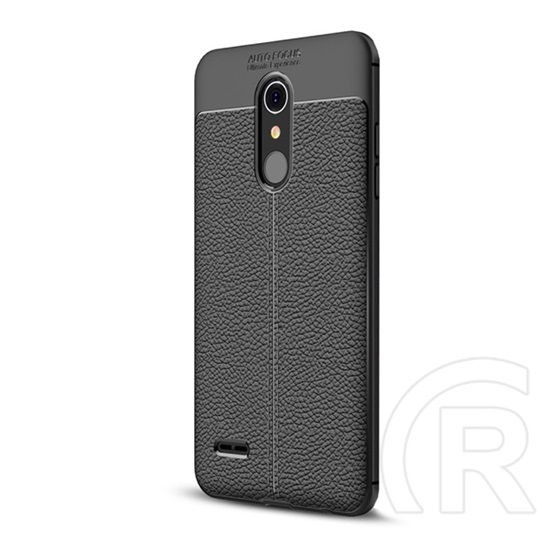 Gigapack LG K11 K425 Szilikon telefonvédő (bőr hatású, varrás minta, fekete)