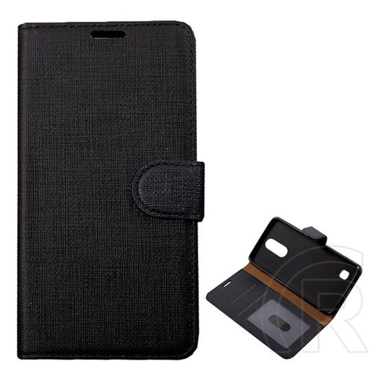 Gigapack LG K4 2017 (M160) tok álló (Flip, oldalra nyíló, textil hatás) fekete