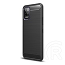 Gigapack LG K52 (LMK520) szilikon telefonvédő (közepesen ütésálló, szálcsiszolt, karbon minta) fekete