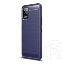 Gigapack LG K52 (LMK520) szilikon telefonvédő (közepesen ütésálló, szálcsiszolt, karbon minta) sötétkék
