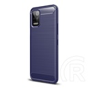 Gigapack LG K52 (LMK520) szilikon telefonvédő (közepesen ütésálló, szálcsiszolt, karbon minta) sötétkék