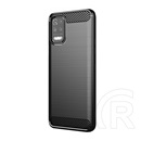 Gigapack LG K62 (LMK525) szilikon telefonvédő (közepesen ütésálló, szálcsiszolt, karbon minta) fekete