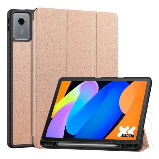 Gigapack Lenovo Idea Tab (TB336FU)  tok álló, bőr hatású (flip, trifold, asztali tartó, ceruza tartó) rozéarany