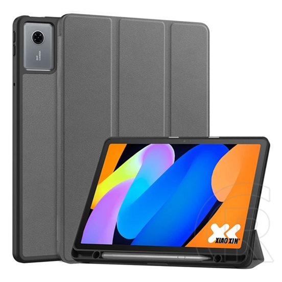 Gigapack Lenovo Idea Tab (TB336FU)  tok álló, bőr hatású (flip, trifold, asztali tartó, ceruza tartó) sötétszürke