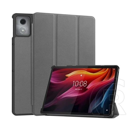 Gigapack Lenovo Tab K11 Plus (TB352) tok álló, bőr hatású (flip, oldalra nyíló, trifold, asztali tartó) sötétszürke
