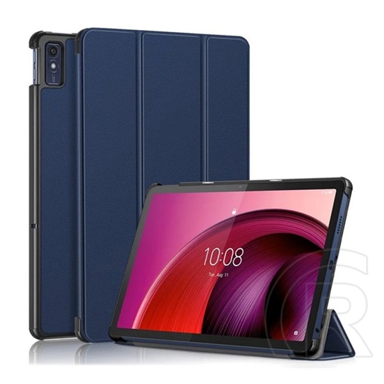 Gigapack Lenovo Tab M10 5G (TB-X607) tok álló, bőr hatású (aktív flip, oldalra nyíló, trifold, asztali tartó) sötétkék
