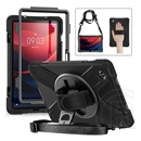 Gigapack Lenovo Tab M11 (TB330) defender műanyag telefonvédő (ütésállóság, kitámasztó, 360° + kézpánt, vállpánt) fekete