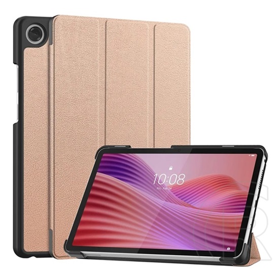 Gigapack Lenovo Tab One (TB-305FU) tok álló, bőr hatású (aktív flip, oldalra nyíló, trifold, asztali tartó) rozéarany