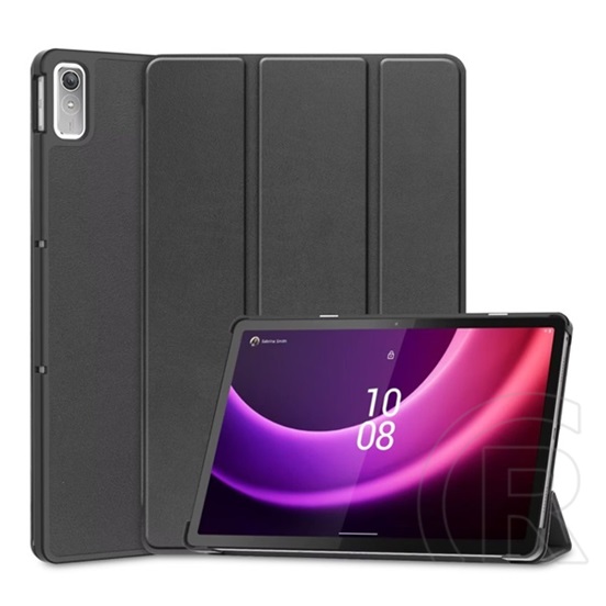 Gigapack Lenovo Tab P11 Gen2 (TB350) tok álló, bőr hatású (aktív flip, trifold asztali tartó funkció) fekete