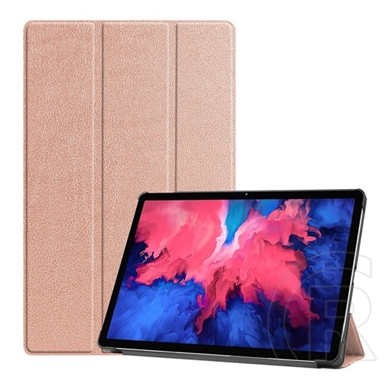 Gigapack Lenovo Tab P11 (TB-J606F) tok álló (aktív Flip, oldalra nyíló, TRIFOLD asztali tartó funkció) rozéarany