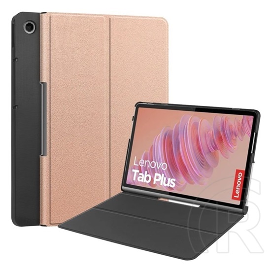 Gigapack Lenovo Tab Plus (TB351FU) tok álló, bőr hatású (flip, oldalra nyíló) rozéarany