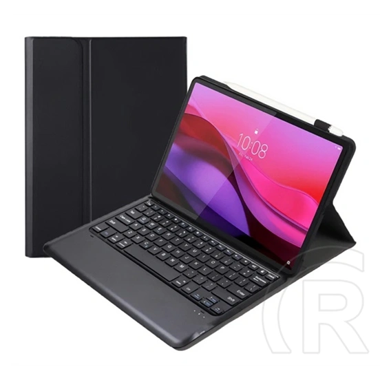 Gigapack Lenovo Yoga Tab Plus (TB520FU) tok álló (flip, bluetooth billentyűzet, angol nyelvű, ceruza tartó) fekete
