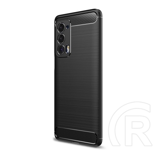 Gigapack Motorola Edge 2021 (XT2141) szilikon telefonvédő (közepesen ütésálló, szálcsiszolt, karbon minta) fekete