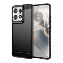 Gigapack Motorola Edge 50 Pro 5G szilikon telefonvédő (ütésállóság, légpárnás sarok, szálcsiszolt, karbon minta) fekete