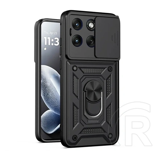 Gigapack Motorola Edge 70 Fusion defender szilikon telefonvédő (ütésállóság, tartógyűrű, kameravédő) fekete