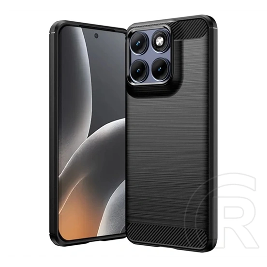 Gigapack Motorola Edge 70 Fusion szilikon telefonvédő (ütésállóság, légpárnás sarok, szálcsiszolt, karbon minta) fekete