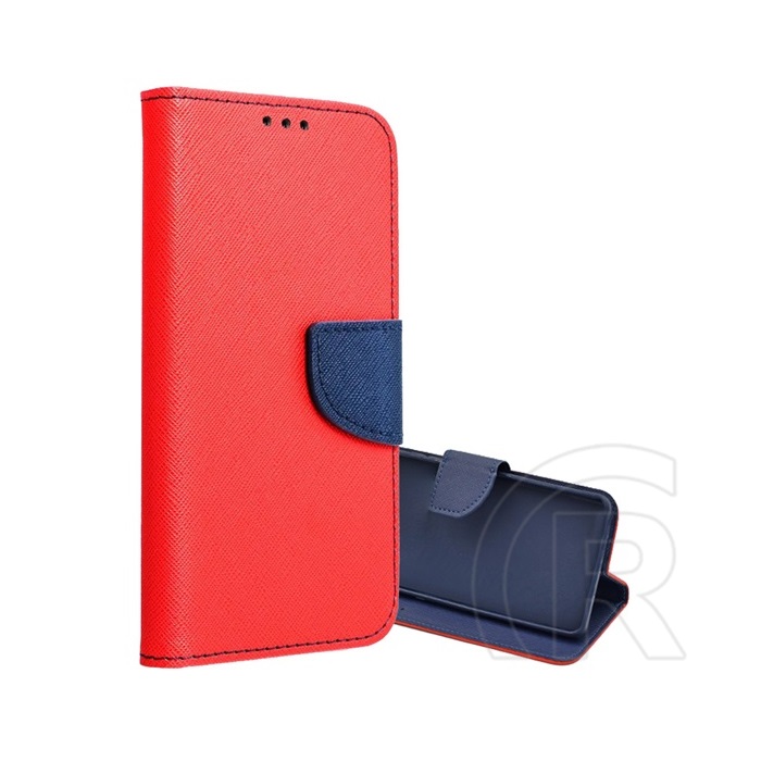 Gigapack Motorola Moto E13 tok álló, bőr hatású (flip, oldalra nyíló, asztali tartó, kártyazseb, textil hatás) piros/kék