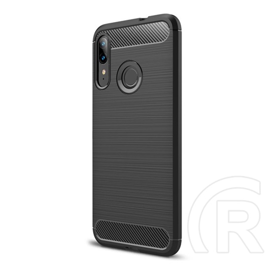 Gigapack Motorola Moto E6+ Szilikon telefonvédő (légpárnás sarok, szálcsiszolt, karbon minta, fekete)