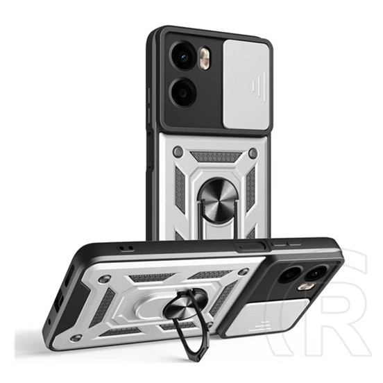 Gigapack Motorola Moto G05 (XT2523) defender szilikon telefonvédő (ütésállóság, tartógyűrű, kameravédő) ezüst