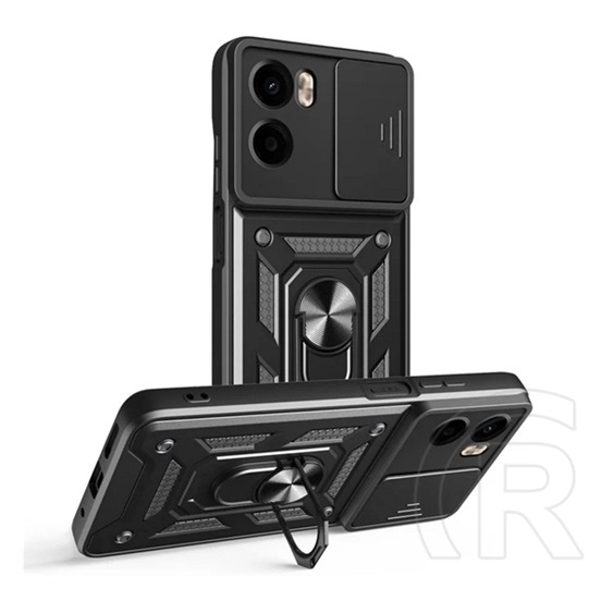 Gigapack Motorola Moto G05 (XT2523) defender szilikon telefonvédő (ütésállóság, tartógyűrű, kameravédő) fekete