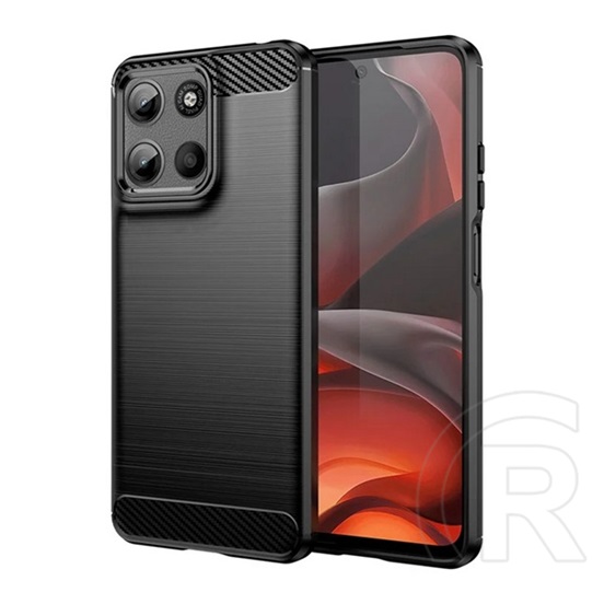 Gigapack Motorola Moto G15 (XT2521) szilikon védő (ütésállóság, légpárnás sarok, szálcsiszolt, karbon minta) fekete